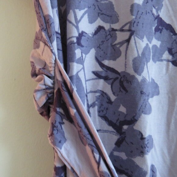 SERAPHINE Lavender Blossom Knot Front Maternity Dress Floral Stretch Size US 6 - Picture 10 of 13